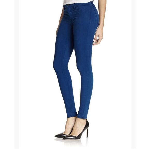 NEW J.BRAND MID-RISE SUPER SKINNY BLUE VELVET PANTS - SIZE 23 - Picture 2 of 11